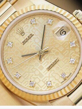 Rolex President Ladies 18k Gold Midsize 31mm Diamond Factory Watch